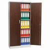 AKTENSCHRANK Beetle 4 Fachböden 195x92x42 cm Weiß & Wenge - Wengefarben, Metall (92/195/42cm)