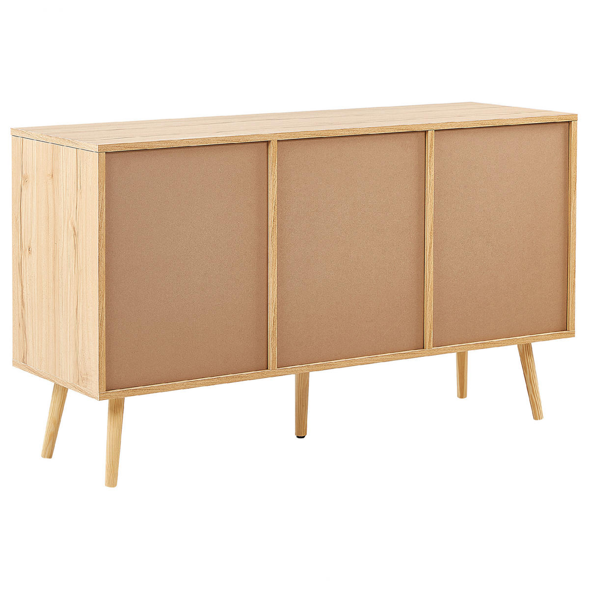 SIDEBOARD Heller Holzfarbton Perote - Hellbraun/Goldfarben, Naturmaterialien (120/71/40cm) - Beliani
