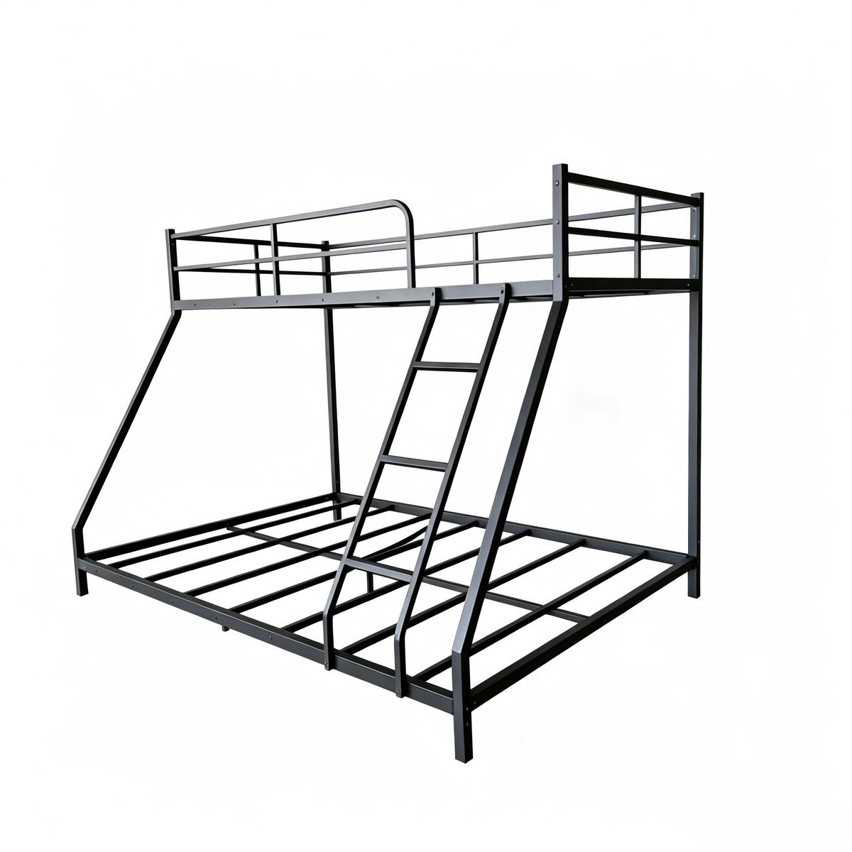 BETT Etagenbett 140x200 cm Metall Schwarz - Schwarz, Metall (140/200cm) - Meubliv