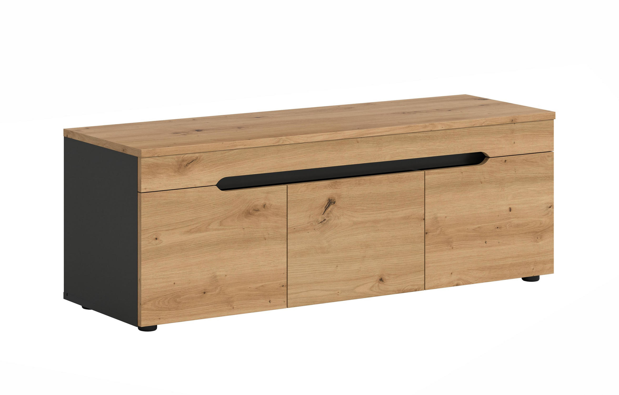 SITZBANK CANU (B/H/T: ca. 120/43/37 cm) in Basalt grau/Artisan Nachbildung - Grau, Holzwerkstoff (120/43/37cm)