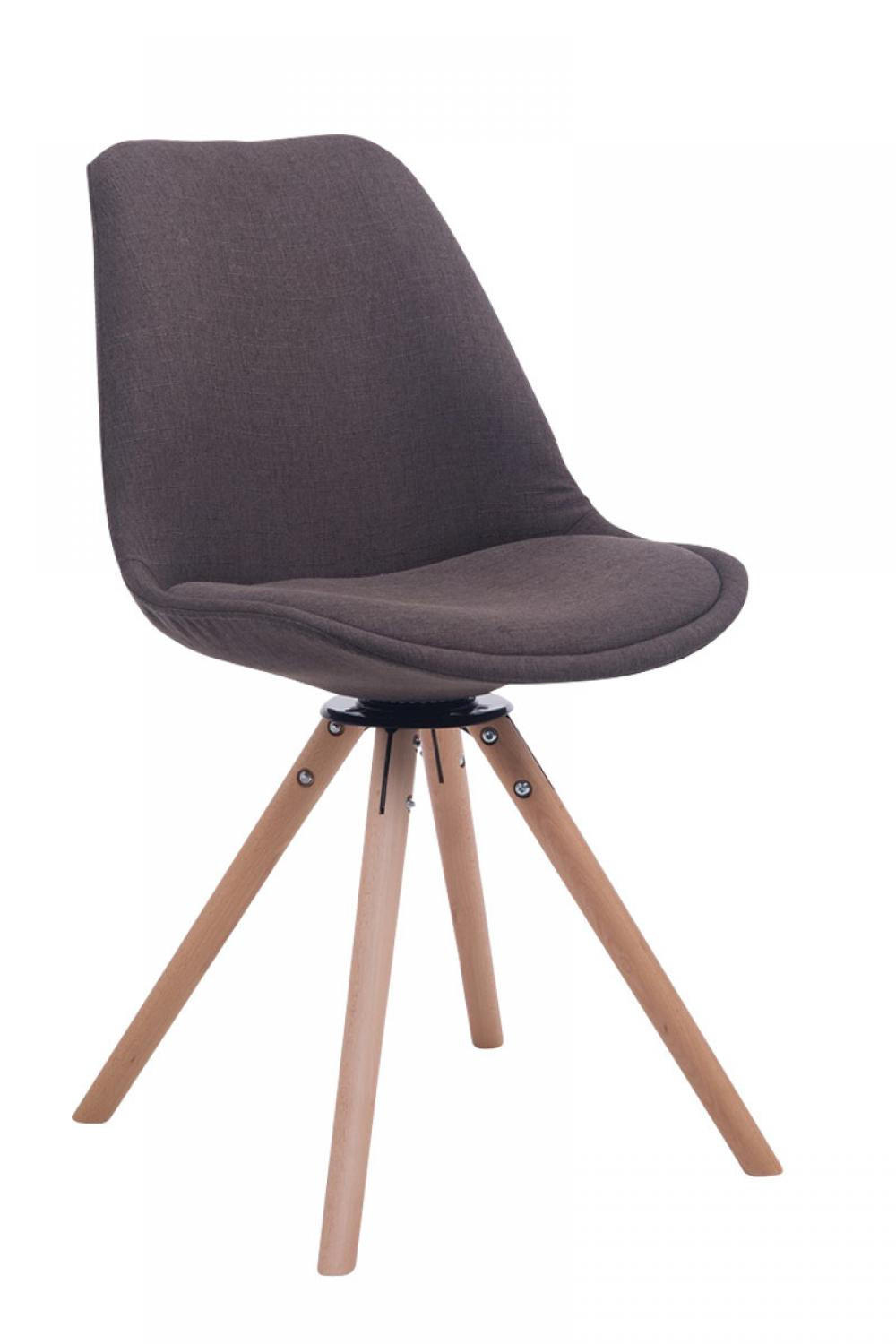 BESUCHERSTUHL Stoff dunkelgrau - Eukalyptusholzfarben/Dunkelgrau, Holz/Textil (48/84/56cm) - CLP