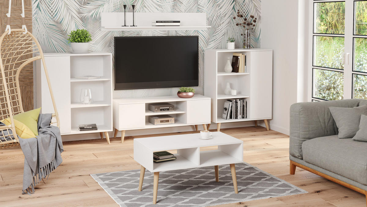 COUCHTISCH Sandi - Weiß, Holzwerkstoff (55/90/55cm) - RAUMHIRSCH FURNITURE