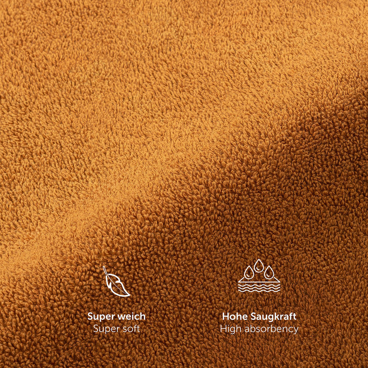 BADETUCH 6-teilig, 2x Badetuch 70/140 + 4x Handtuch 50/100 cm, Braun - Hellbraun, Textil (70/140cm) - Blumtal