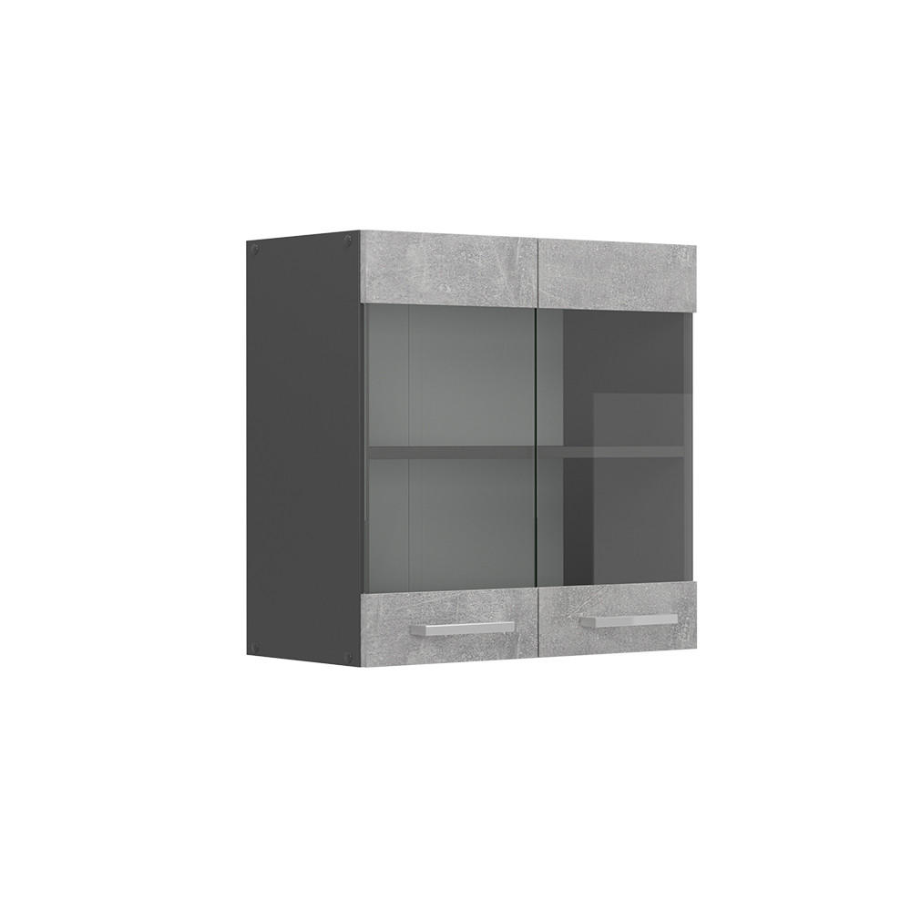 Vicco SKLENĚNÁ KUCHYŇSKÁ SKŘÍŇKA R-Line Beton 60 cm