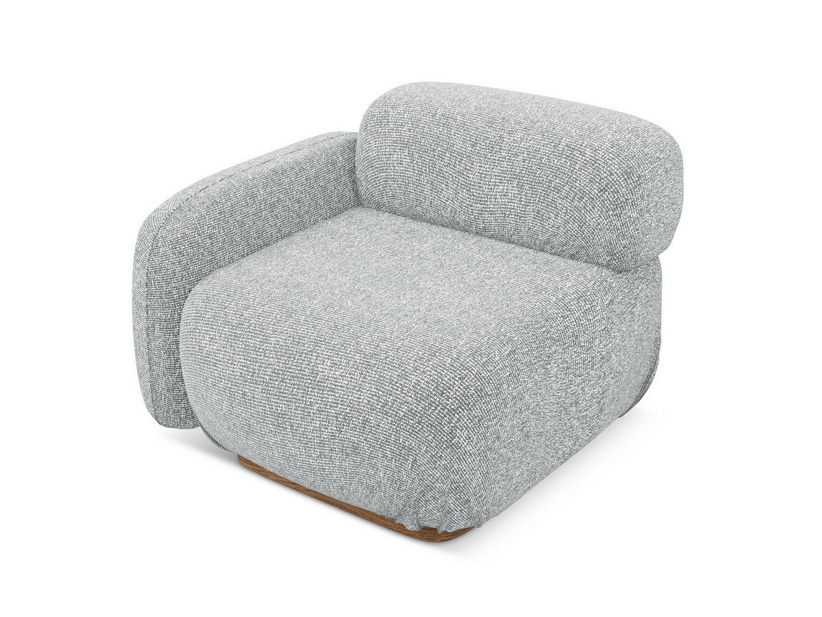 SOFAELEMENT Links Strukturstoff Stoff Grau - Silberfarben/Braun, Holz/Textil (95/73/95cm) - Makamii