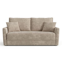SCHLAFSOFA GERADE Gerippter Samt Taupe 180cm - Taupe, Textil (180/97/93.5cm) - Sia Home