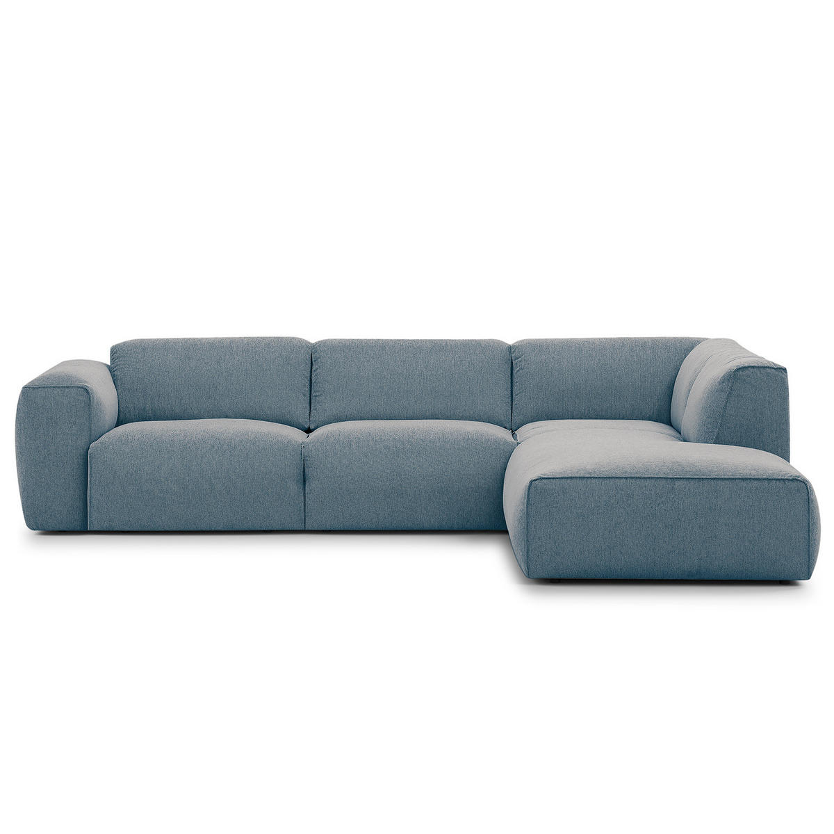 3-SITZER ECKSOFA mit Recamiere - Blaugrau/Schwarz, Kunststoff/Textil (295/231cm) - home24