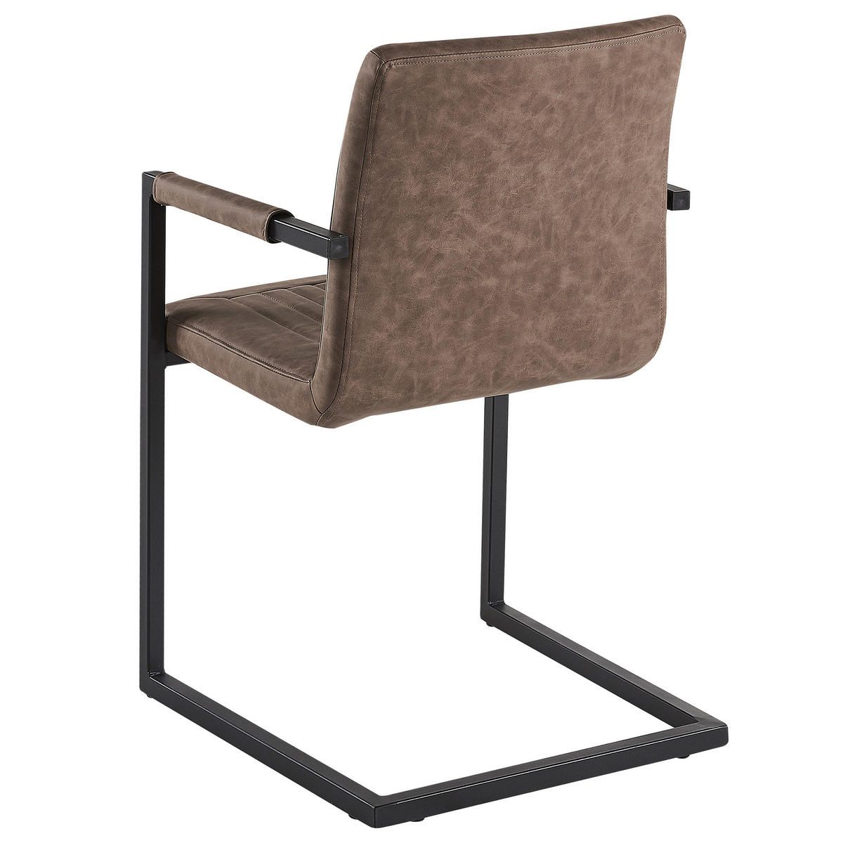ESSZIMMERSTUHL 2er-Set Kunstleder Braun Brandol - Braun, Textil/Metall (52/87/54cm) - Beliani
