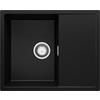SPÜLBECKEN Ibiza, 2-er set Schwarz Metallic 62/50 cm 1 Becken + Ablauf-Set ab 45er Unterschrank - Chromfarben/Schwarz Hochglanz, Kunststoff (62/19/50cm) - Primagran