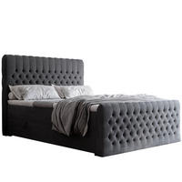 BOXBETT 140x200 cm mit Topper - Dunkelgrau, Holzwerkstoff/Textil (140/200cm) - Idohome