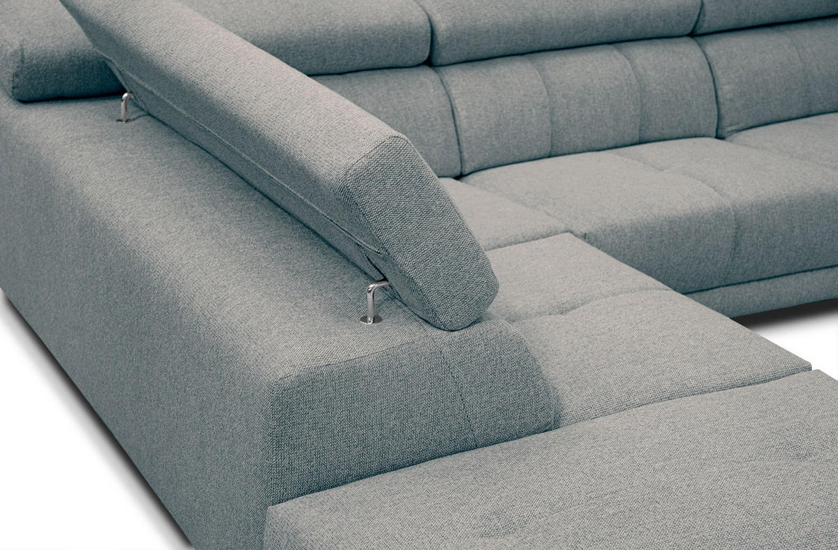 ECKSOFA MORELLO 5-Sitzer, mintgrün - Schwarz/Mintgrün, Holzwerkstoff/Textil (158/269cm) - Courtois Laville