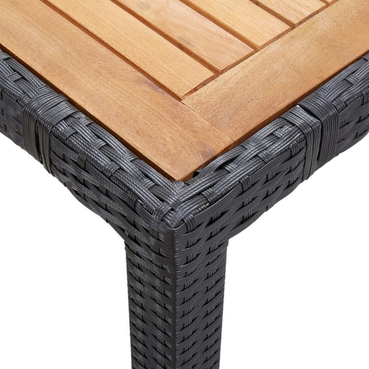 GARTEN-ESSGRUPPE 7-teilig Mit Auflagen Poly Rattan Schwarz - Schwarz, Naturmaterialien/Kunststoff - vidaXL
