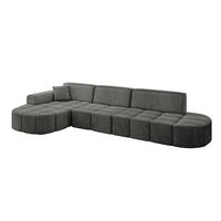 ECKSOFA Ottomane Links LIVO-L2 - 337x173x79,5 cm Dunkelgrau - Dunkelgrau, Holzwerkstoff/Textil (337/173cm) - ALTDECOR