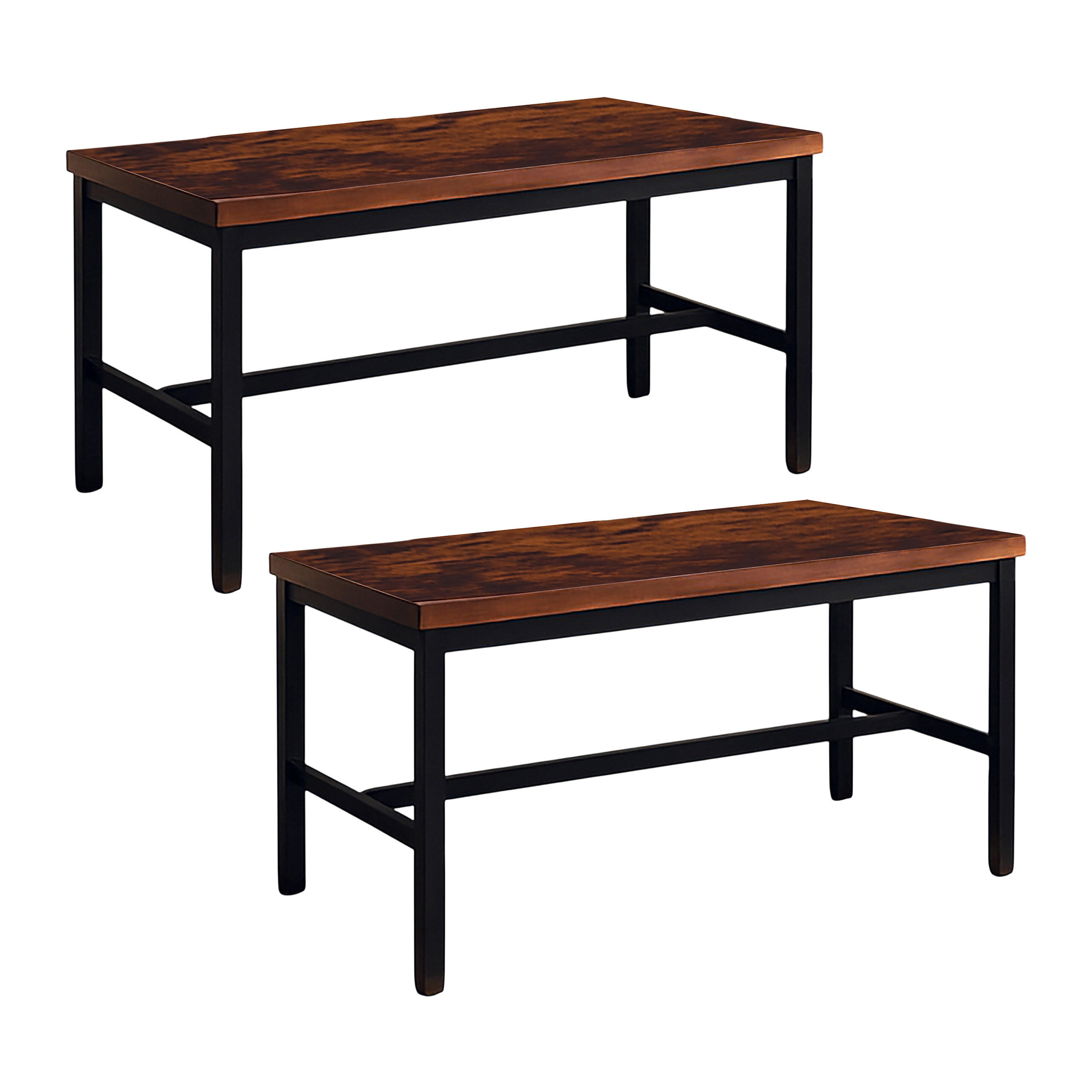 LAVICA - viacfarebná, kov/kompozitné drevo (108/51/32cm) - Relaxdays