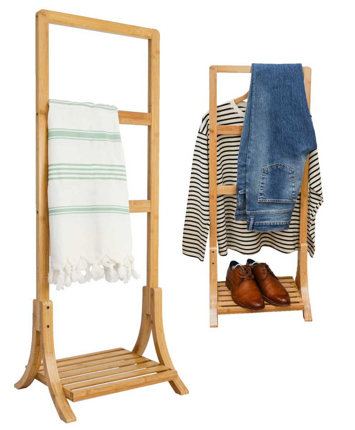 BAMBUS-HANDTUCHSTÄNDER 40x30x102 cm - Braun, Holz (30/102/40cm) - Dunedesign