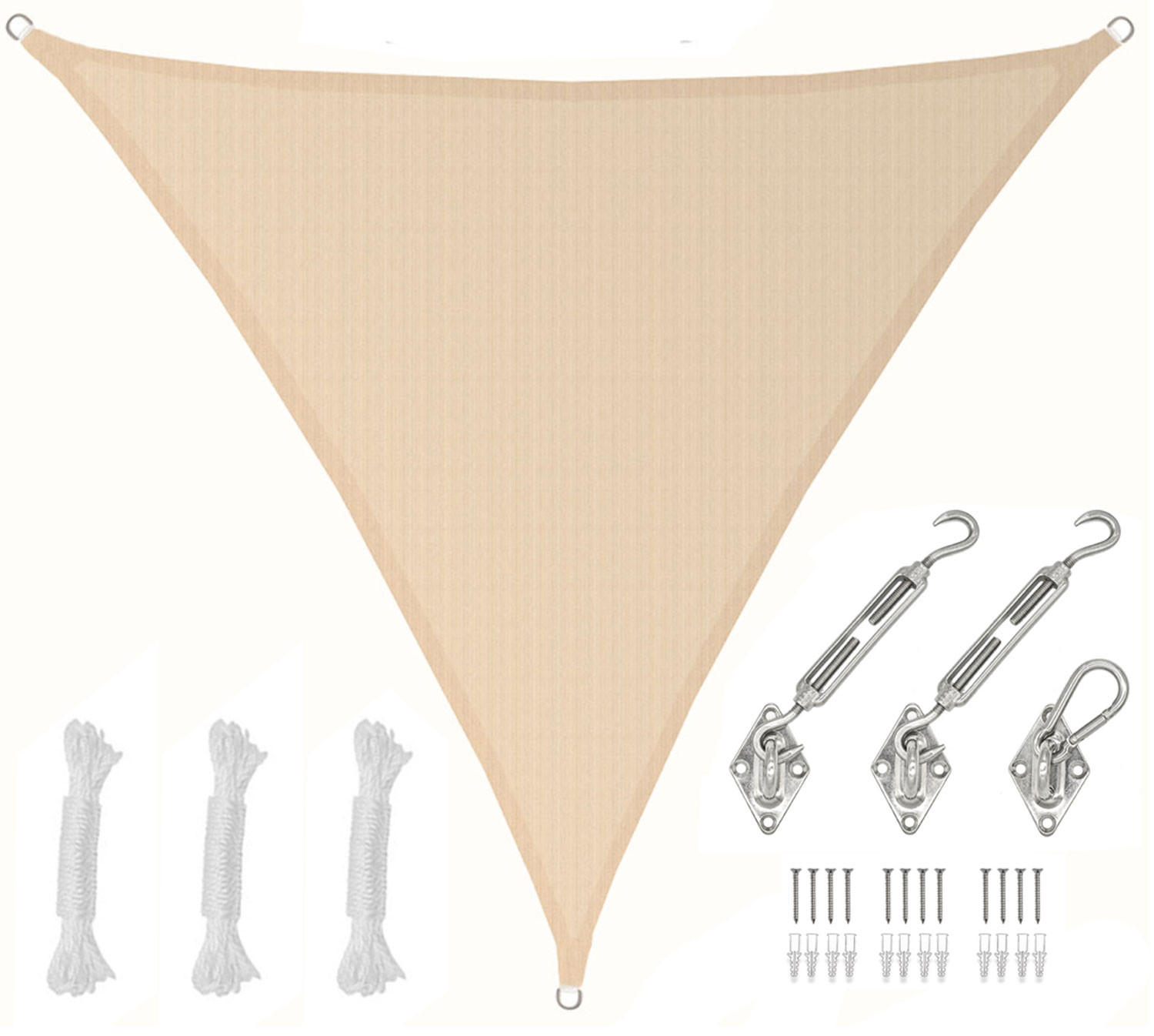 SONNENSEGEL Luftdurchlässig 500 cm Beige - Beige, Kunststoff (500/500cm) - Amanka