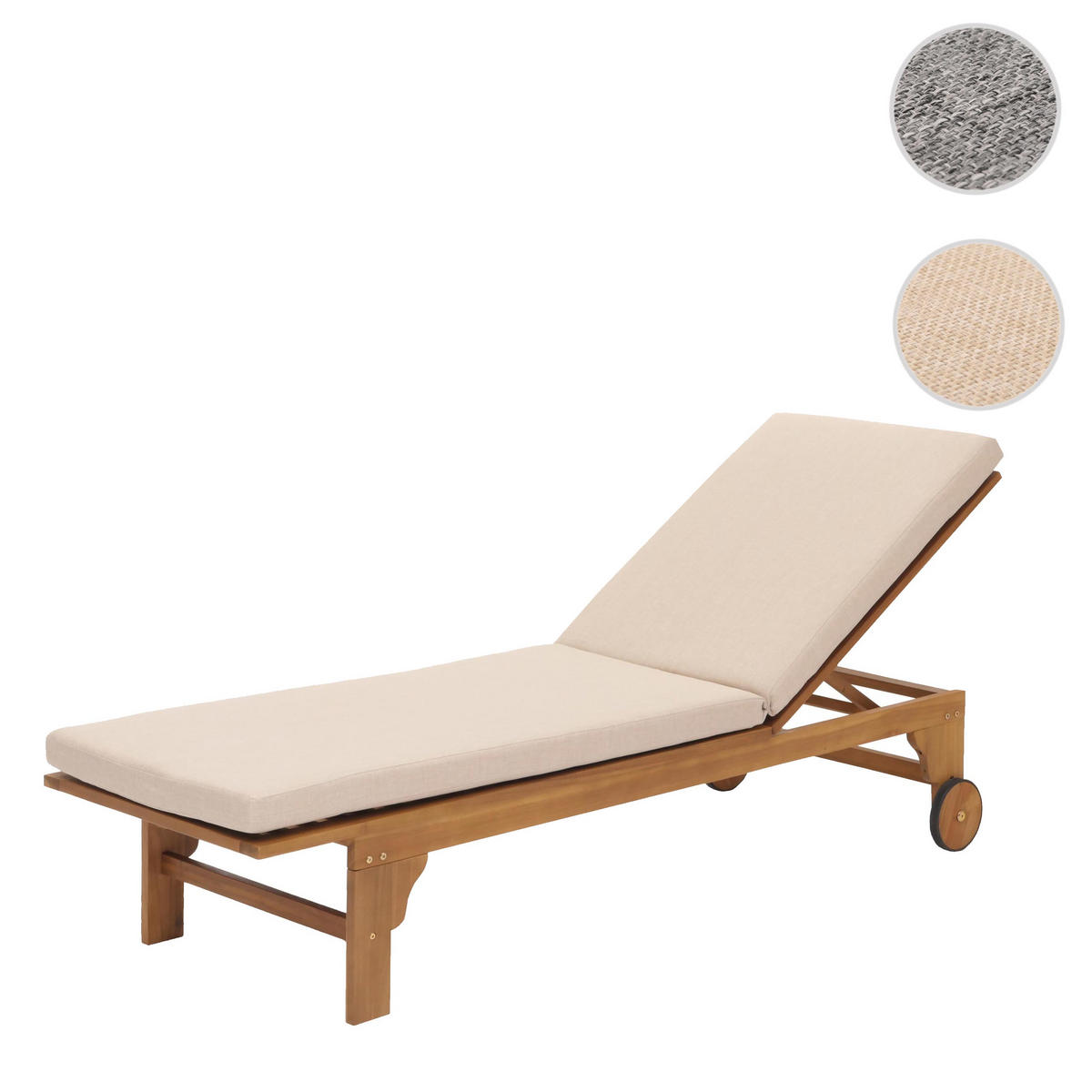 SONNENLIEGE Beige - Beige, Holz (66/110/200cm) - MCW
