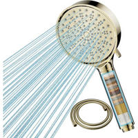 HANDBRAUSE mit Filter Gold 6 Strahlarten - Goldfarben, Kunststoff (16.5/12.7/28cm)