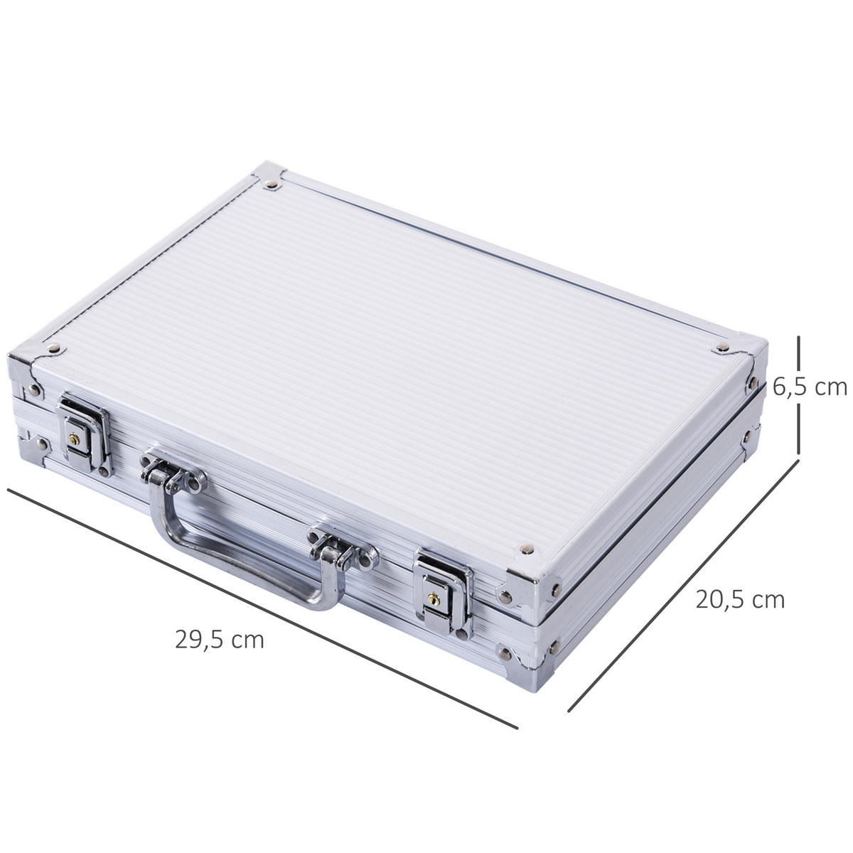 POKERKOFFER Pokerset Pokerchips 4/5 Farben 2 x Kartenspiel 5 x Würfel - Multicolor, Kunststoff (20.5/29.5cm)