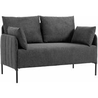 COUCH Bernd 2-Sitzer Stoff 131x79x79cm Stoff Schwarz Sofa - Schwarz, Kunststoff (131/79/79cm) - DELUKE