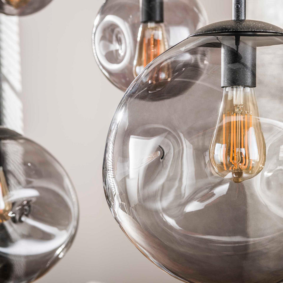 HÄNGELEUCHTE Stellar Schwarz 60/135/150 cm - Schwarz, Glas (60/135/150cm) - Hoyz Collection