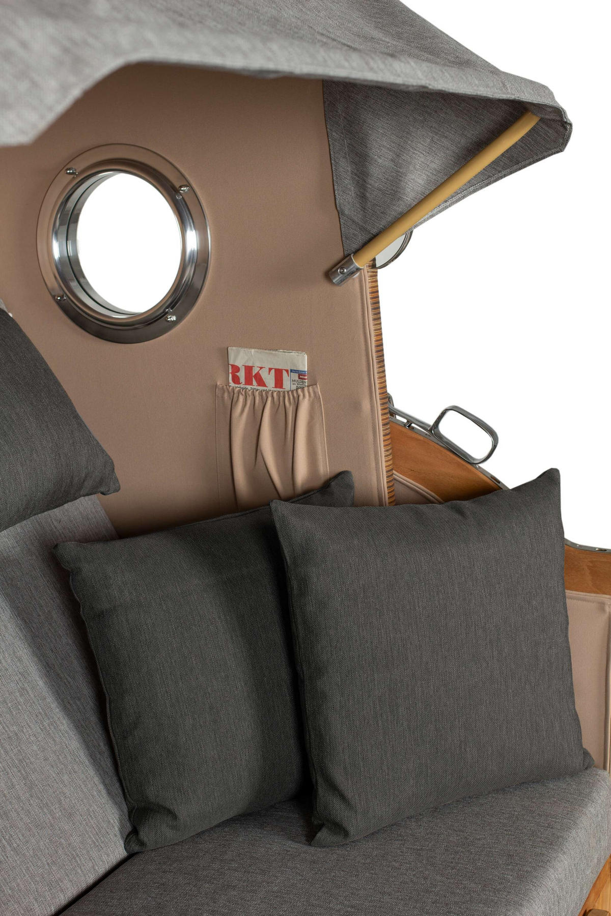 STRANDKORB XXL Düne Grande Teak Banana - Braun/Grau, Metall (142/170/95cm) - Mr. Deko