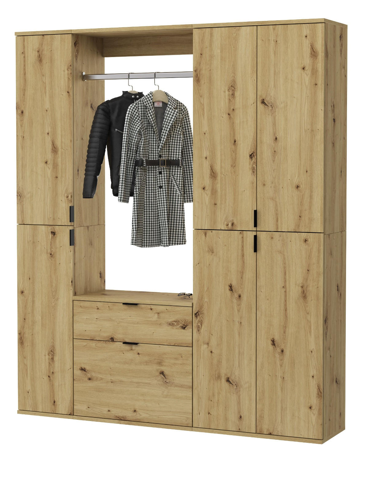 Inn.Furn Garderoben-Set Eiche Artisan 152x193x34 cm