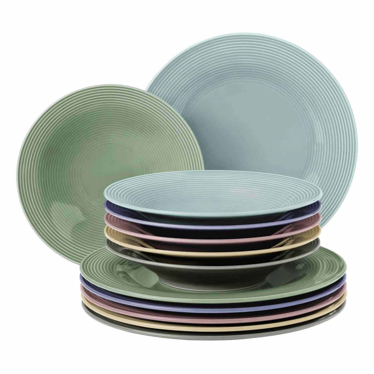 TAFELSERVICE Beat Color Glaze Mixed 12er Set - Multicolor, Keramik (32.3/23.5/32.3cm) - Seltmann Weiden