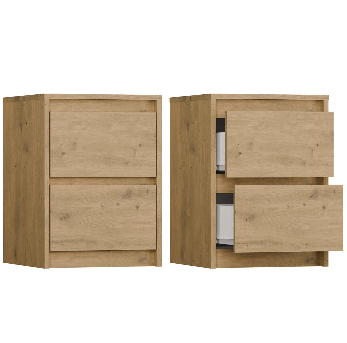 NACHTTISCH KARO K2 - EICHE ARTISAN - Eiche Artisan, Holzwerkstoff (40/55/43cm) - CDF