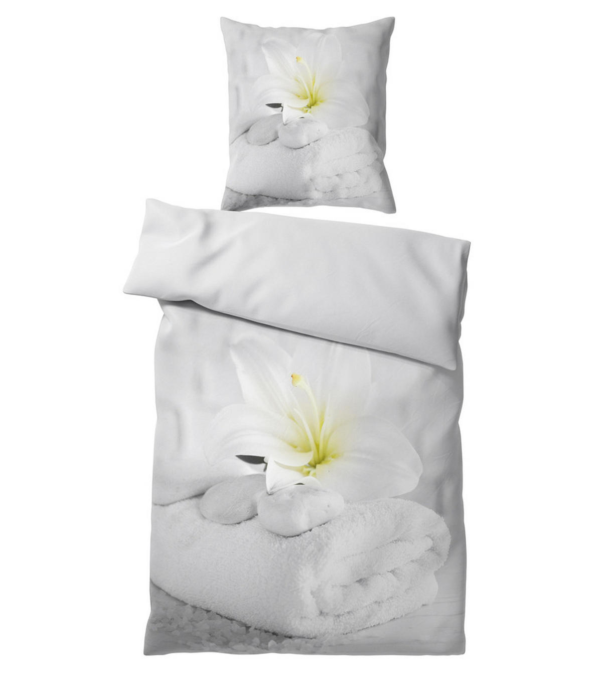 BETTWÄSCHE 2-teilig Good Feeling - Grau, Naturmaterialien (135/200cm) - Sanilo