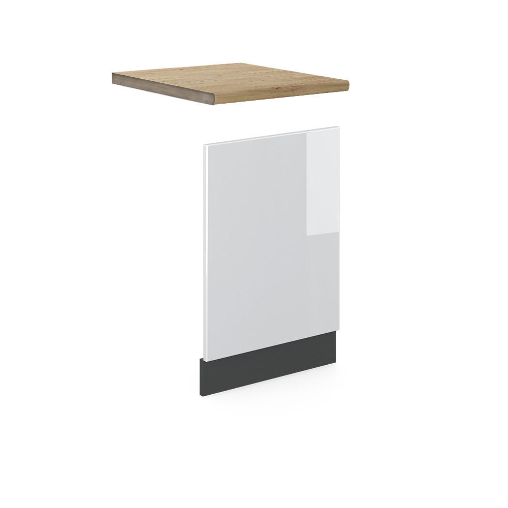 FRONTBLENDE R-Line Weiß Hochglanz 45 cm, AP Eiche - Weiß Hochglanz/Anthrazit, Holzwerkstoff (45/57.2/1.6cm) - Vicco