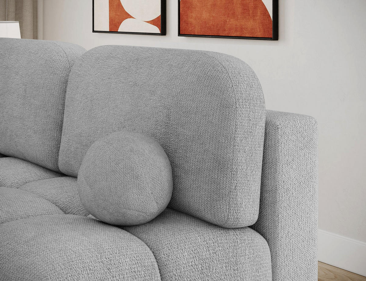 SCHLAFSOFA Nuwia mit Schlaffunktion und Bettkasten – Modernes Designsofa mit Schlafauszug und dekorativer Steppung - Grau, Kunststoff (200/102/100cm) - Wohnideebilder
