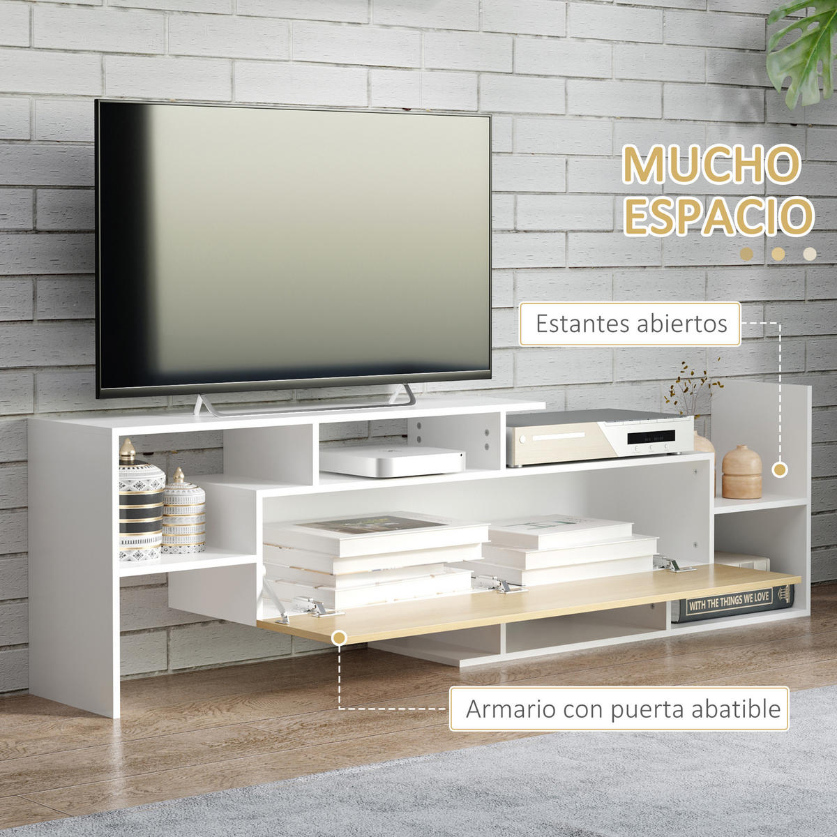 TV-MÖBEL Multicolor 1 Stück - Multicolor, Holzwerkstoff (153.6/42/25cm) - GiPP