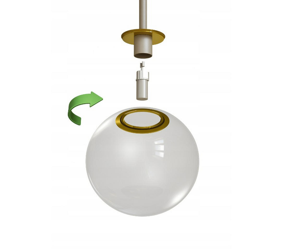 WANDLEUCHTE ECRU II - Beige/Goldfarben, Glas/Metall (20/16/14cm) - kiki design