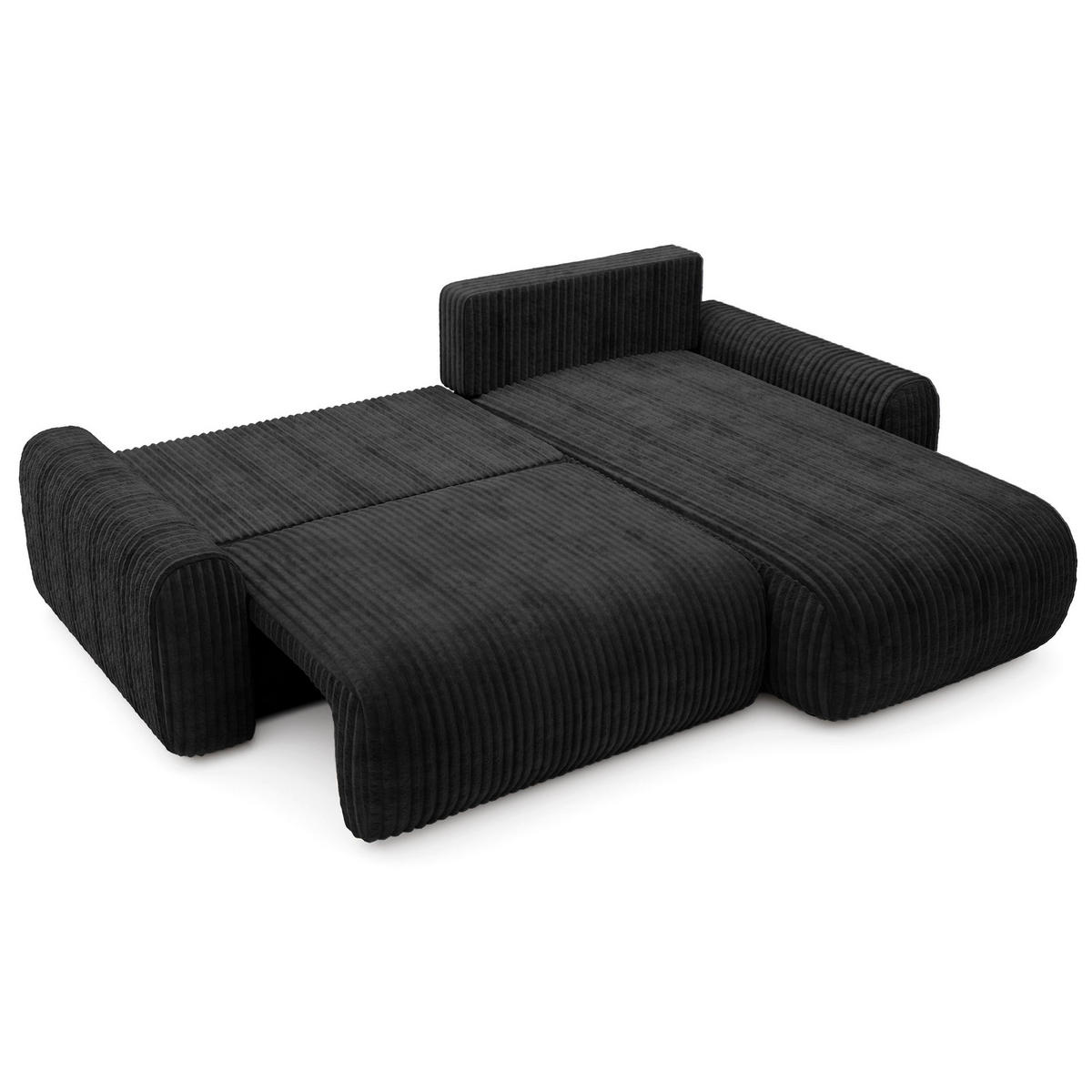 ECKSOFA Lelu Schwarz beidseitig - Schwarz, Kunststoff/Textil (245/165cm) - Selsey