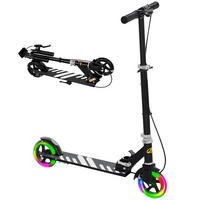 KINDERSCOOTER DE-16975 2 Räder klappbar mit LED-Leuchten Schwarz - Schwarz, Kunststoff (73/36/89cm) - ComfortXL