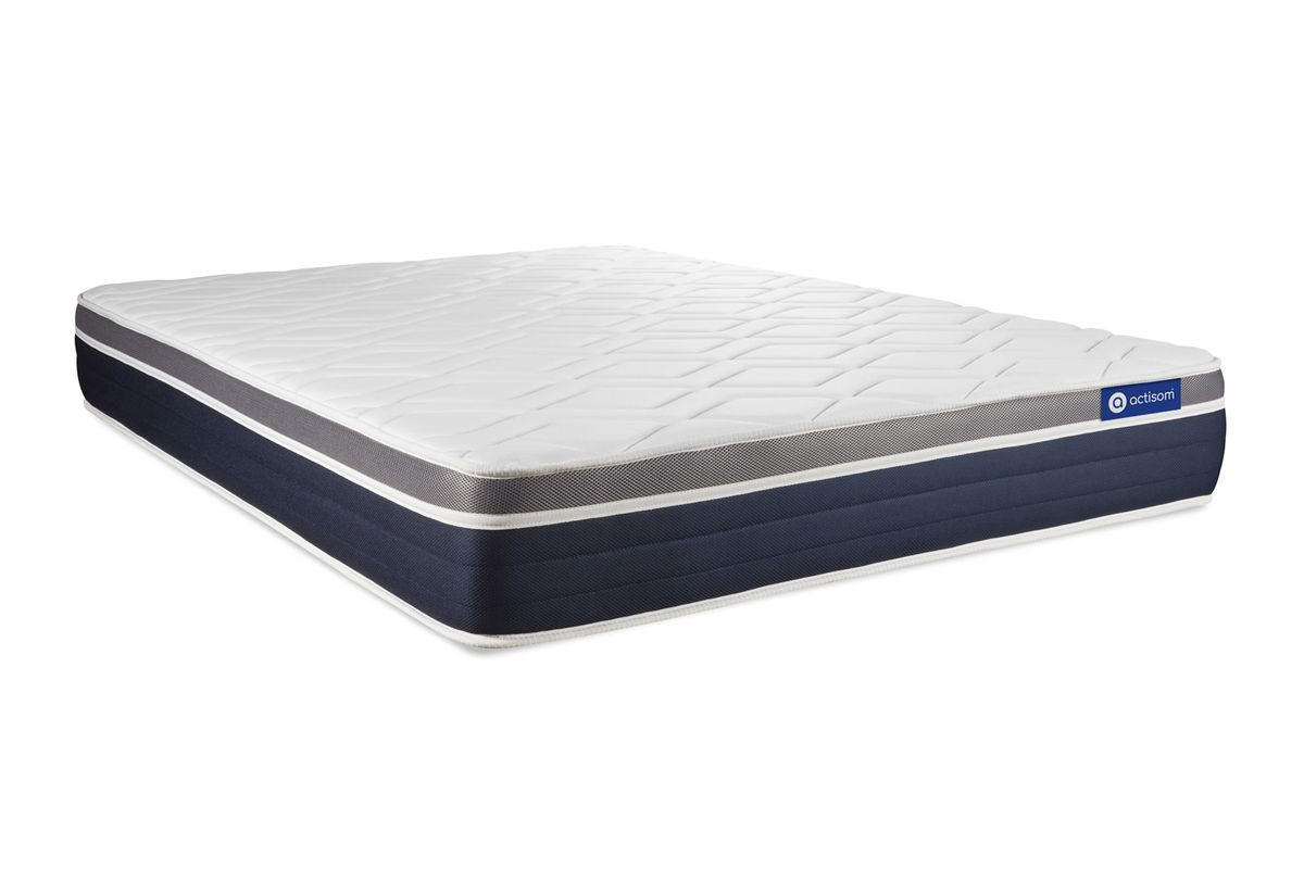 BETT Actimemo confort Memory-Schaum 150 x 190 cm h2 - Kit Bettgestell Grau - Beige/Grau, Karton/Holz (150/190cm) - ACTISOM