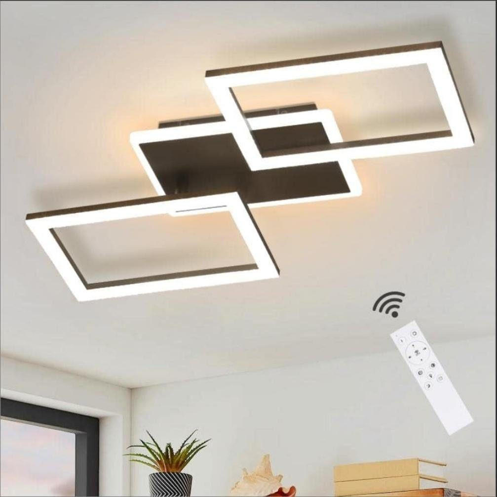 LED-DECKENLEUCHTE Barbara 55/35/4 cm - Schwarz, Metall (55/35/4cm) - Nettlife