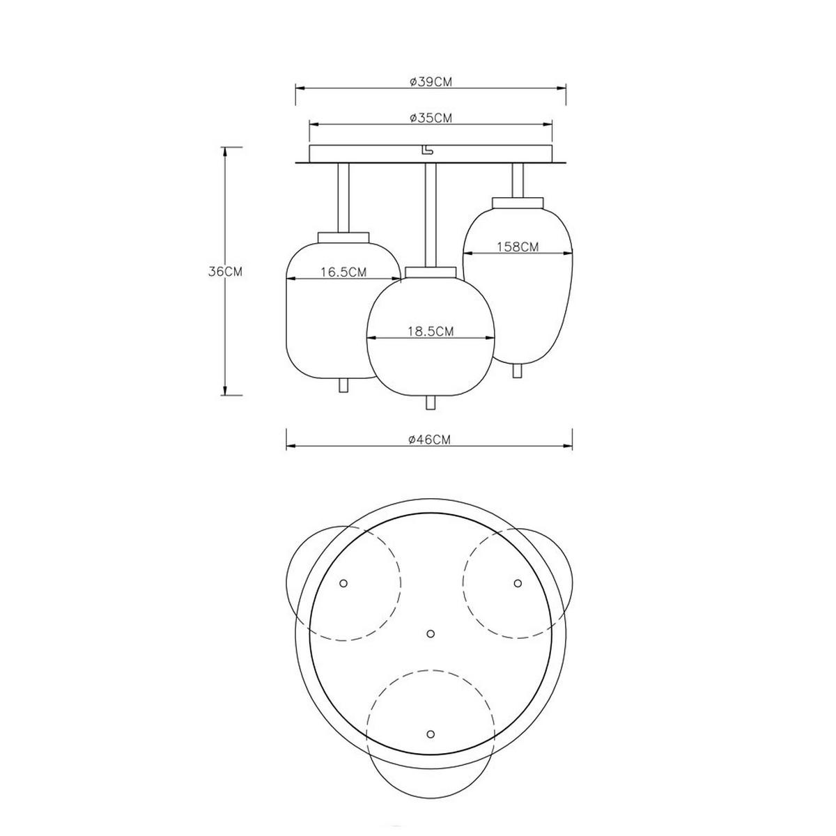LED DECKENLEUCHTE Metall Schwarz - Schwarz, Glas (46/46/36cm) - Globo Lighting