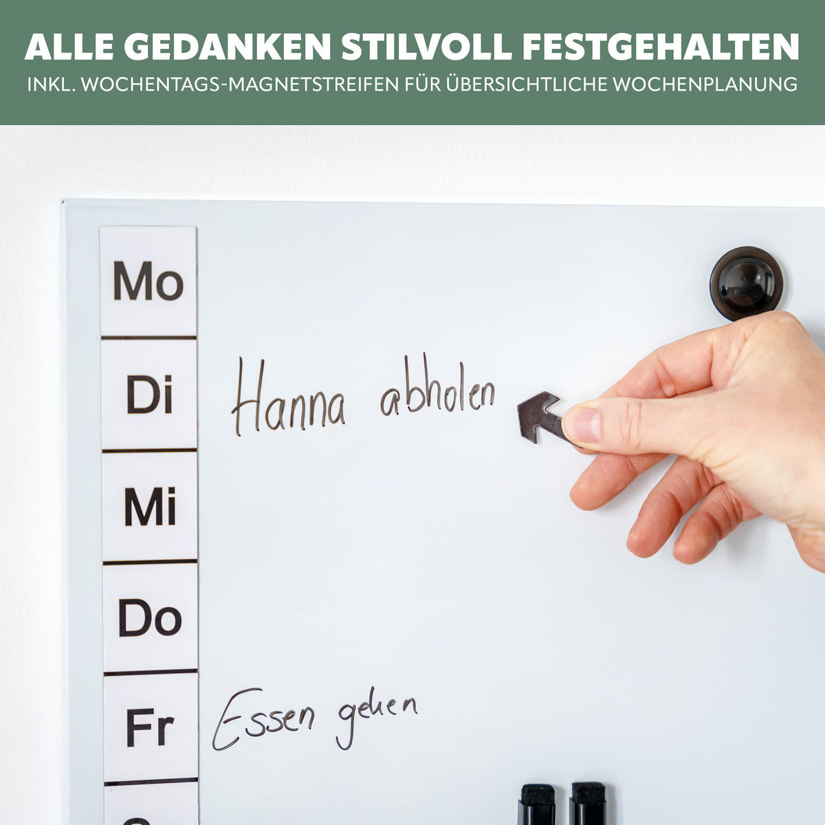 MAGNETTAFEL inkl. Zubehör, Metall weiß - Weiß, Metall (50/35/1.5cm) - bremermann