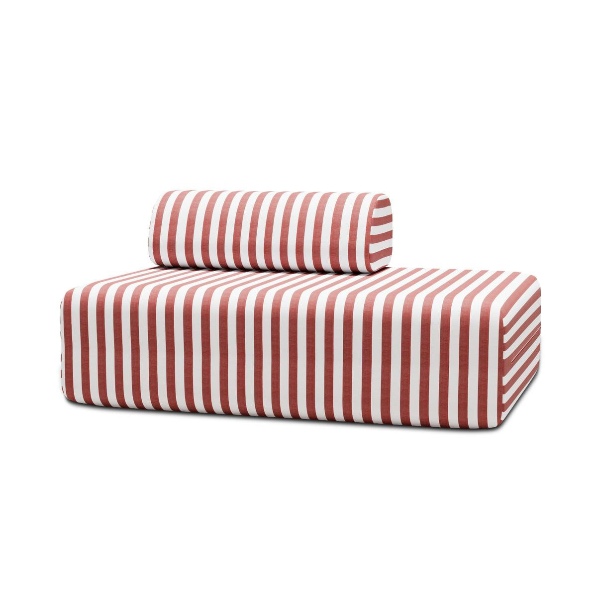 2-SITZER-GARTENSOFA mit weißen und roten Streifen - Rot, Textil (95/70.5/148cm)