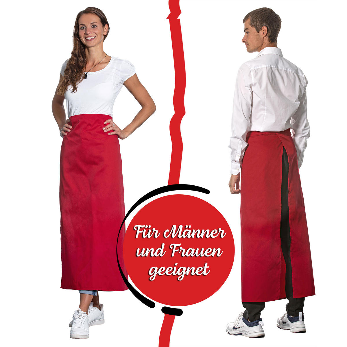 SCHÜRZE , Einheitsgröße, 65% Polyester, 35% Baumwolle, Rot - Rot, Textil (95/100cm) - Zollner