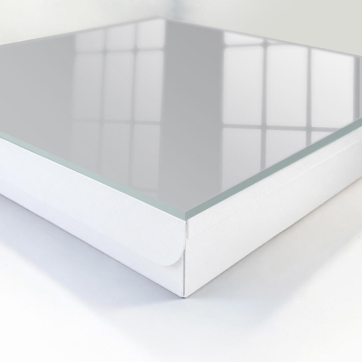 SCHLÜSSELBOX Weiß 30x30 cm – Türöffnung nach rechts - Glattes Grau - Grau, Metall (30/30/5cm) - TULUP