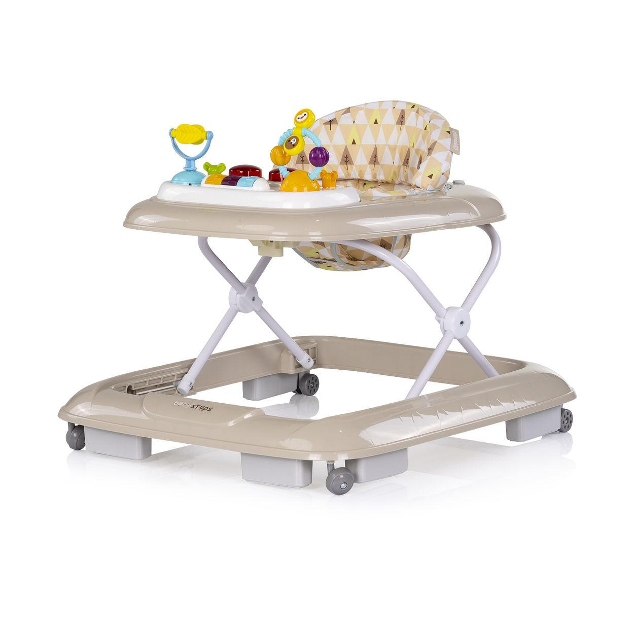 LAUFLERNHILFE Baby Steps Musik beige Spielpanel Räder Stopper klappbar Licht - Beige, Kunststoff (59/54/70cm) - Chipolino