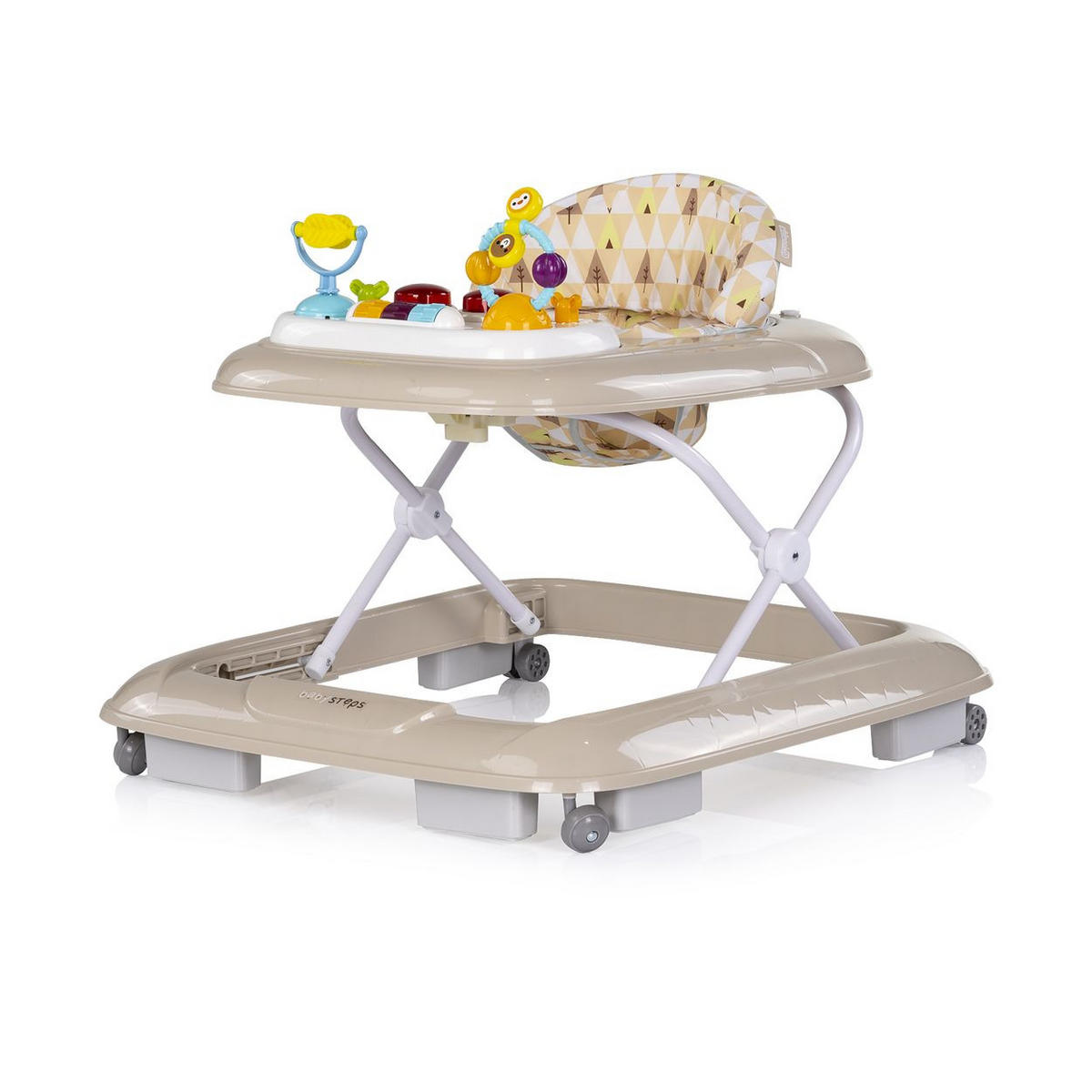 LAUFLERNHILFE Baby Steps Musik beige Spielpanel Räder Stopper klappbar Licht - Beige, Kunststoff (59/54/70cm) - Chipolino