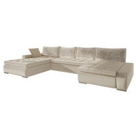 WOHNLANDSCHAFT Caro Premium - Beige/Silberfarben, Holz/Textil (394/80/213cm) - MIRJAN24