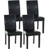 ESSZIMMERSTUHL Ines, 4er Set Kunstleder, Gestell Holz Dunkelbraun Schwarz - Dunkelbraun/Schwarz, Holz/Textil (41/91/47cm) - TPFLiving