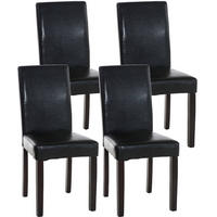 ESSZIMMERSTUHL Ines, 4er Set Kunstleder, Gestell Holz Dunkelbraun Schwarz - Dunkelbraun/Schwarz, Holz/Textil (41/91/47cm) - TPFLiving