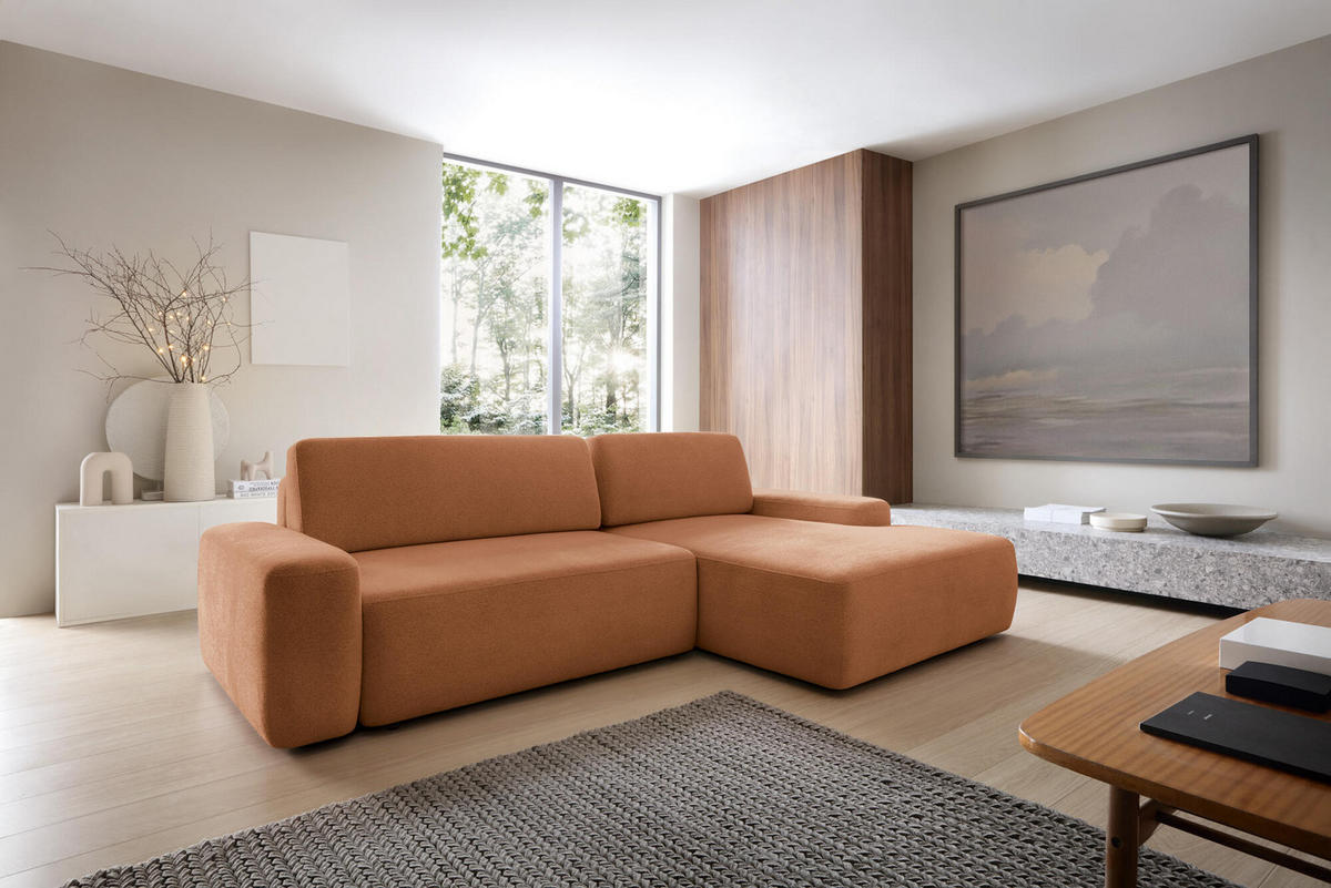 ECKSOFA BOULI Orange 264x162x82 cm - Orange, Textil (264/162cm) - FURNLUX