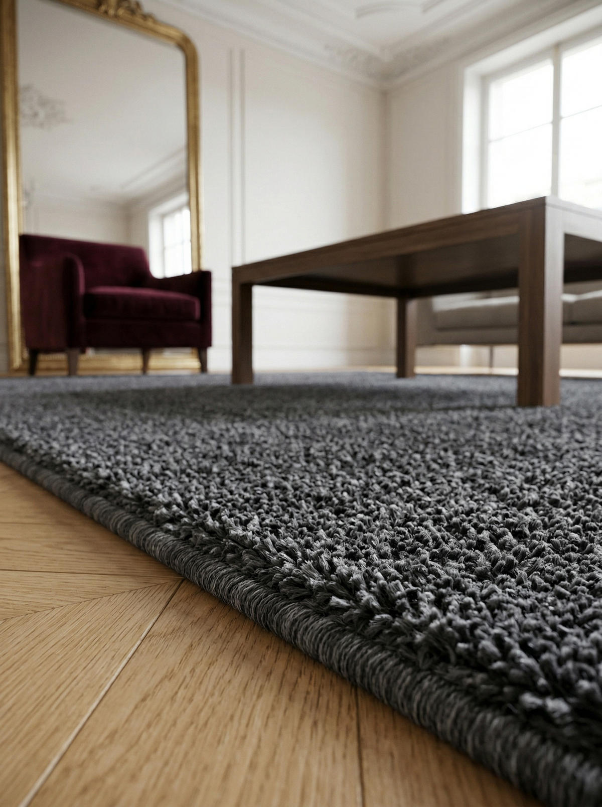 TEPPICH Kurzflor Uni Polypropylen Wohnzimmer Grau Rechteckig 200x290 - Grau, Textil (200/290cm) - KADIMA DESIGN